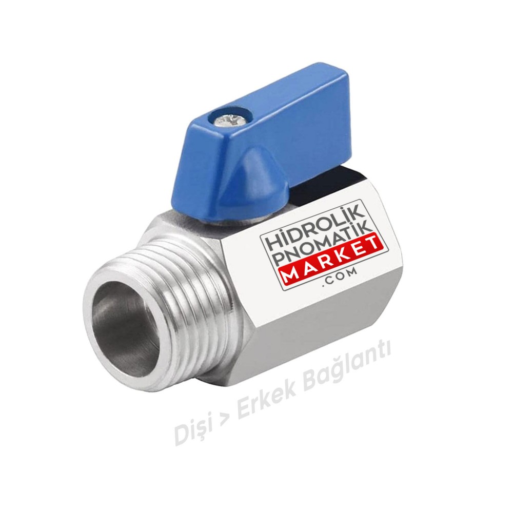 Paslanmaz Mini Küresel Vana Dişi Erkek SS 316 PN63 1/2 Paslanmaz Mini Küresel Vana Dişi Erkek SS 316 PN63 1/2