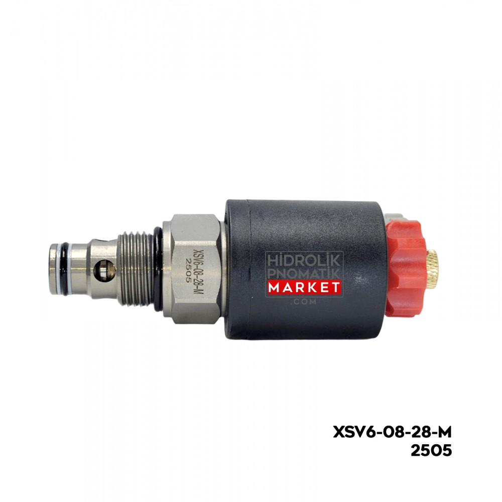 Coilworld XSV6-08-28-M 2505 Popet Valf Manuelli Normal Kapalı Çift Çekli 08-2 Debi 40 Basınç 350