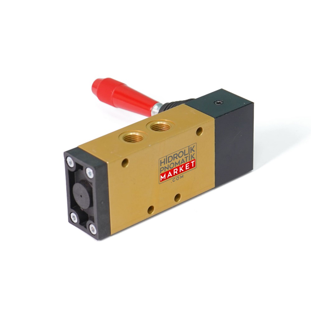 Pneumax 224.52.9/1 – Kumanda Kollu Pnömatik Yön Kontrol Valfi (5/2)