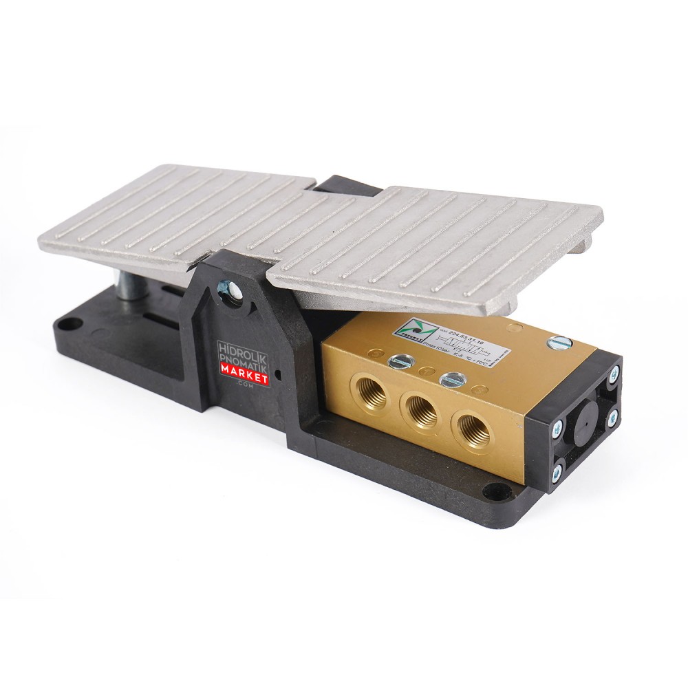 Pneumax 224.53.31.10 – Pedal Kontrollü Pnömatik Valf (5/3 Yönlü) Operatör Makine Kontrol Pedalı