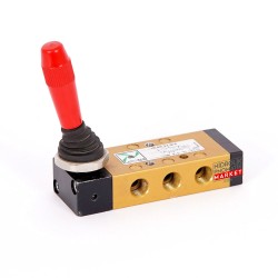 Pneumax 228.53.31.9/2 – Manuel Kollu Pnömatik Yön Kontrol Valfi (5/3 Ortada Kapalı)