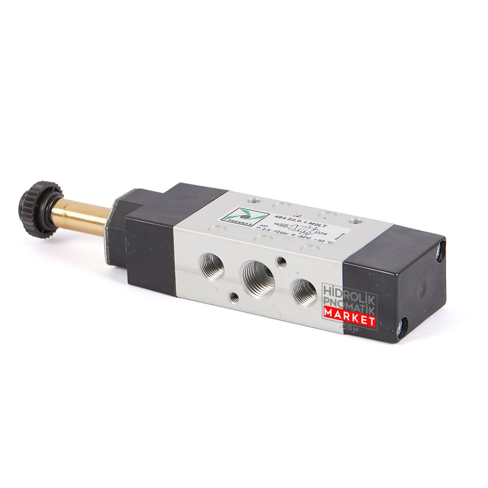 Pneumax 484.52.0.1.M2LT  Tek Bobinli 5/2 Yön Kontrol Valfi (G1/4) Pnömatik Valf
