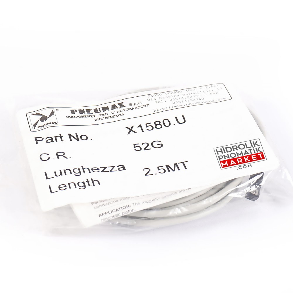 Pneumax X1580.U – Manyetik Silindir Pnömatik Piston Silindir Sensörü 52G 2,5 Metre