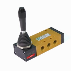 Pneumax 224.53.31.9/2 – 5/3 Yollu, Ortada Egzozlu, Kollu Kumanda Valfi