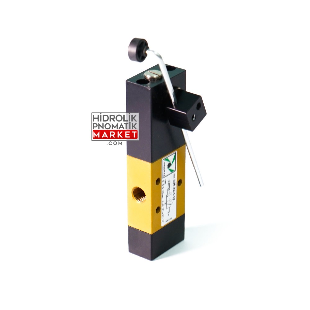 Pneumax 228.32.4.13 – G1/8 3/2 Mekanik Mandallı Roller Lever Valf
