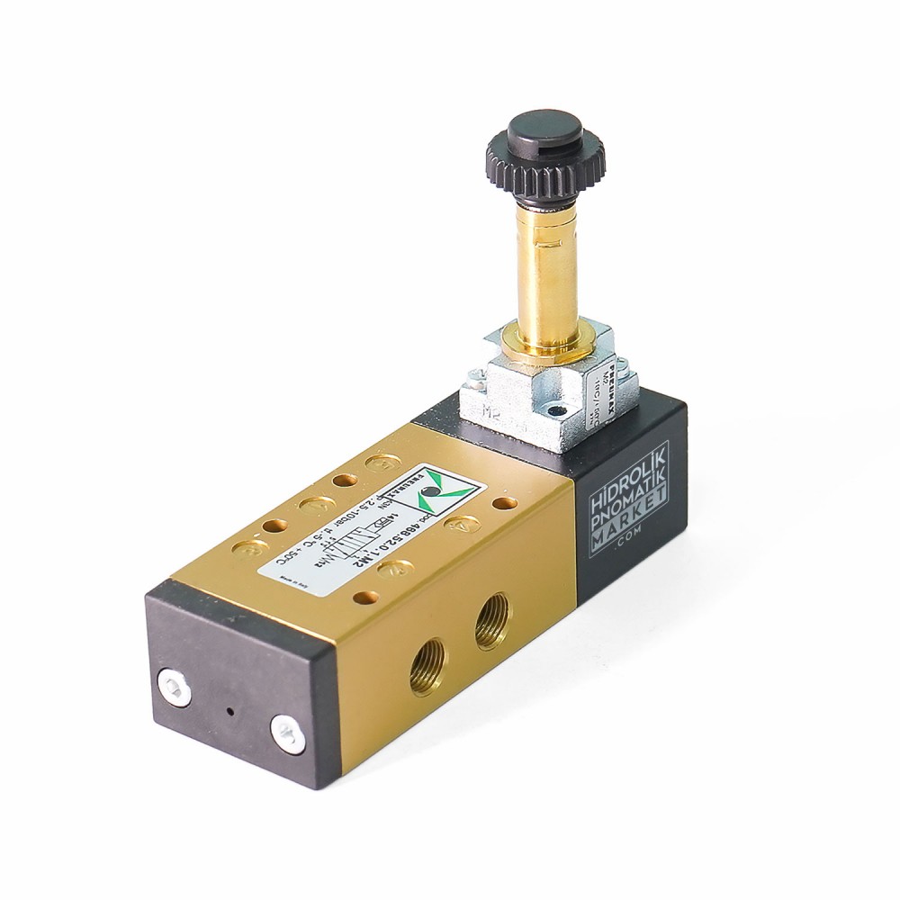 Pneumax 468.52.0.1.M2 – 5/2 Solenoid Valf, Metal Bobinli, G1/4 Bağlantı Pnömatik Valf