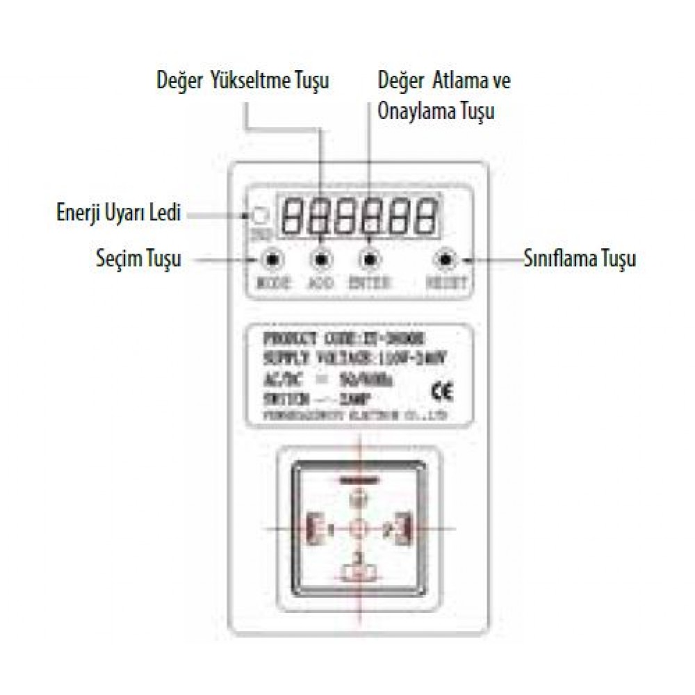 Timer MRT8006-1 DIN 43650 Soket 110-240 V AC-DC 18mm (Açık Kalma Süresi : 1 Saniye - 99 Saat 59 Dakika 59 Saniye Kapalı Kalma Süresi : 1 Saniye - 99 Saat 59 Dakika59 Saniye)