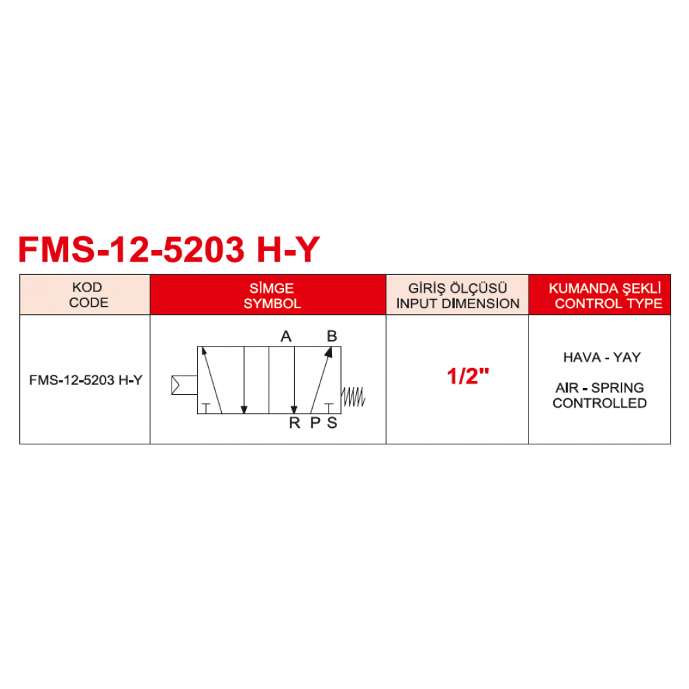 1/2-5/2 Hava Yay Valf  Fms