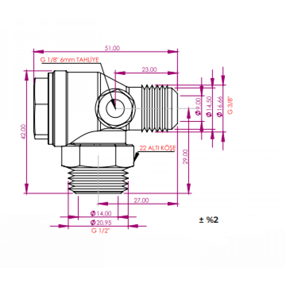 YKS MAY-10 Kompresör Çekvalfi Sıcak Hava - Gaz ve Akışkan Basınç Çek valfi MAY10
