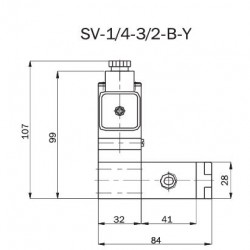 SV-1/4-3/2-BY TEK BOBİN VALF 110 AC  DİK BOBİN 9 W