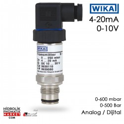 WIKA A-10 Basınç Transmitteri 4-20 mA Analog 0-10V Dijital 12V 24V 220V 0-10 Bar, 50-300 Bar Basınç Sensörü 