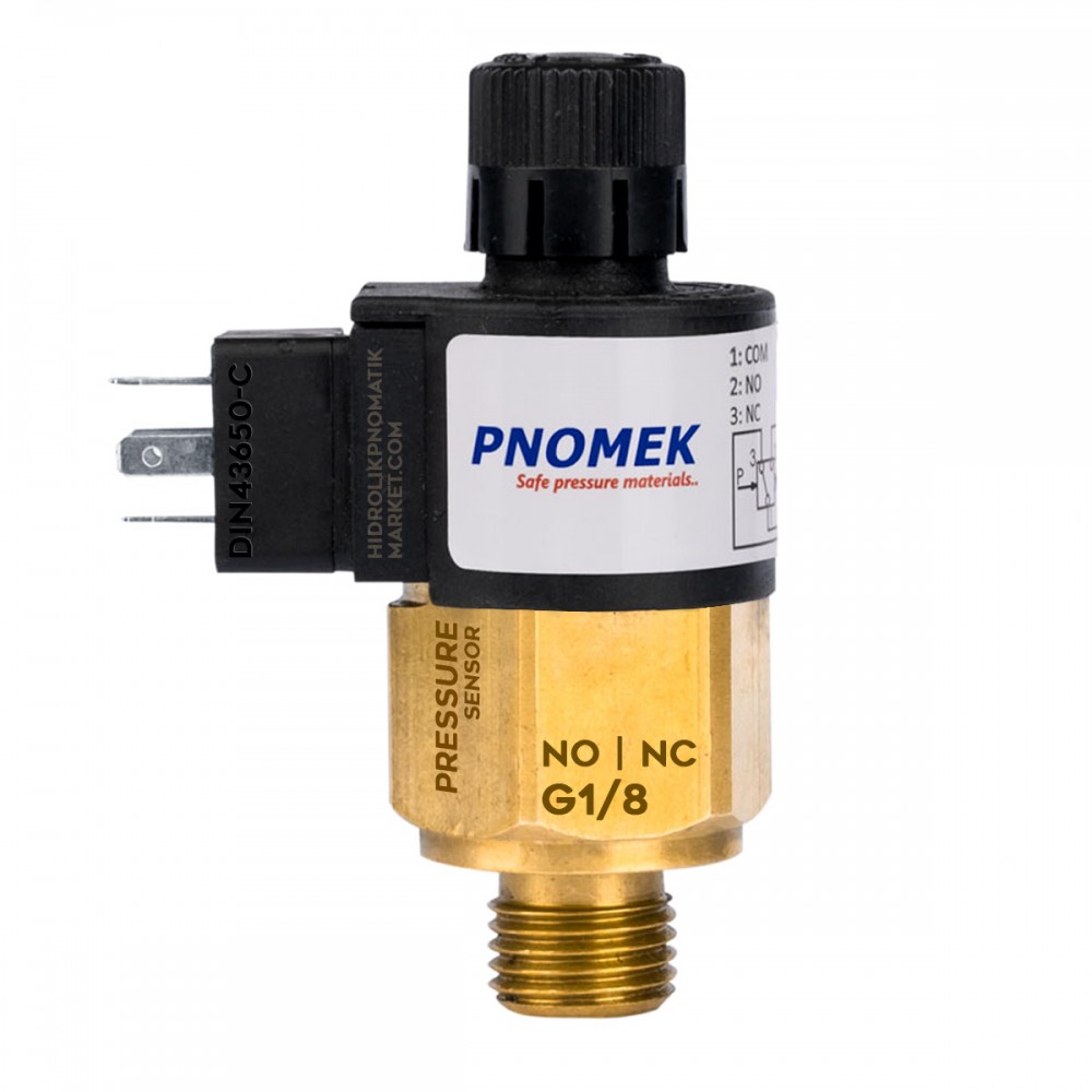 Pnomek DS1 Y A4 050 Model 5 - 50 Bar Basınç Sensörü G1/8 NO/NC Kontak DIN43650-C Soket Basınç Anahtarı Pirinç Gövde Pnomek DS1 Y A4 050 Model 5 - 50 Bar Basınç Sensörü G1/8 NO/NC Kontak DIN43650-C Soket Basınç Anahtarı Pirinç Gövde