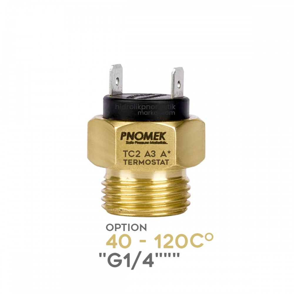 Pnomek TC2 A3 A 40° - 120° Termostat G1/4 NO Açık Kontak Isı Sıcaklık Termostatı Sıcaklık Anahtarı Sensör G1/4