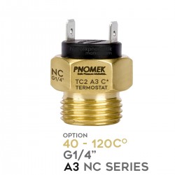 Pnomek TC2 A3 C 40°C....120°C Termostat G1/4 NC Kapalı Kontak Isı Sıcaklık Termostatı