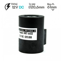 MRT4453 Hidrolik Valf Bobin 12V DC İç Çap 20,6mm x Boy 61mm - DIN 43650 Soket Bobin Kar kureme MRT4453 Hidrolik Valf Bobin 12V DC İç Çap 20,6mm x Boy 61mm - DIN 43650 Soket Bobin Kar kureme