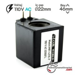 MRT 4378P 110V AC Hidrolik Bobini İç Çap 22mm x Boy 46mm - PİMLİ