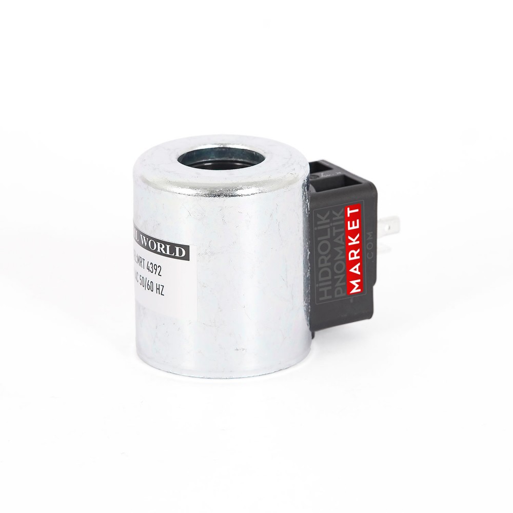 Coil World MRT 4392 115V AC Hidrolik Valf Bobini İç Çap 22mm 26 mm x Boy 52mm - DIN 43650