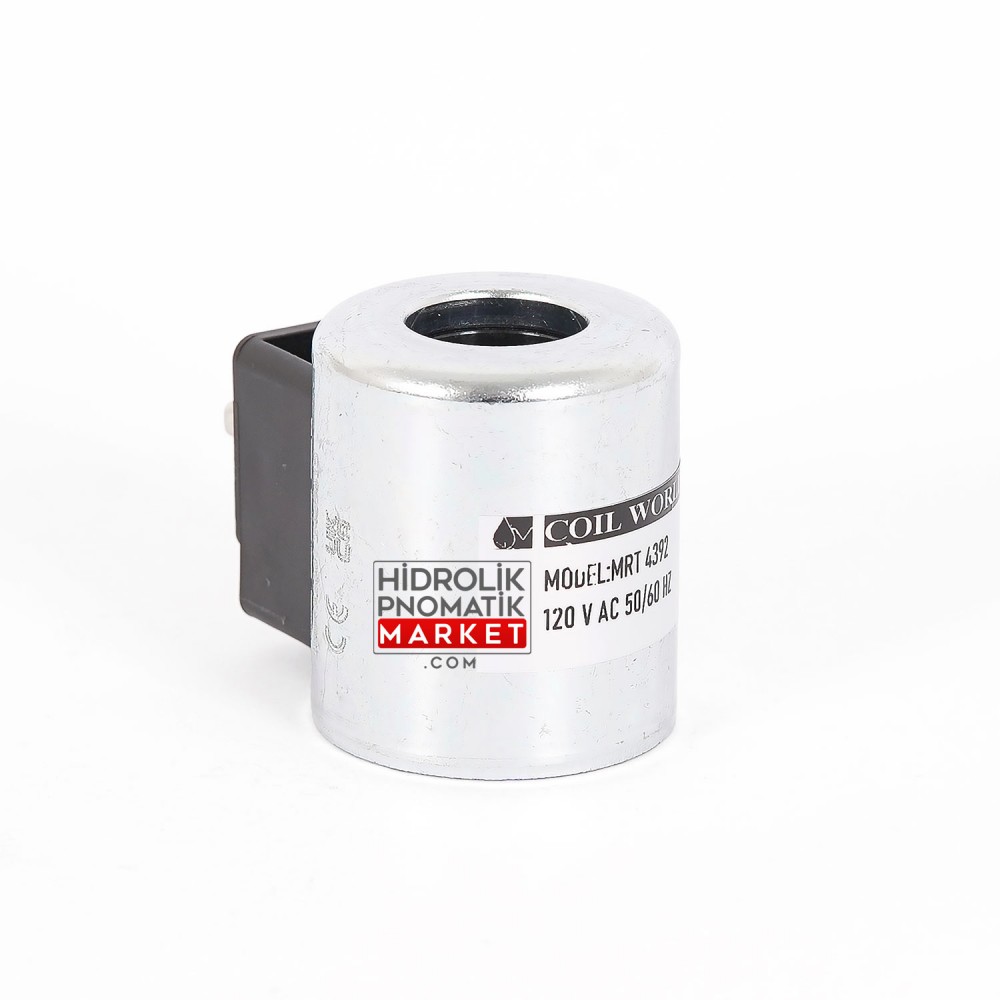 Coil World MRT 4392 120V AC Hidrolik Valf Bobini İç Çap 22mm -26 mmx Boy 52mm - DIN 43650