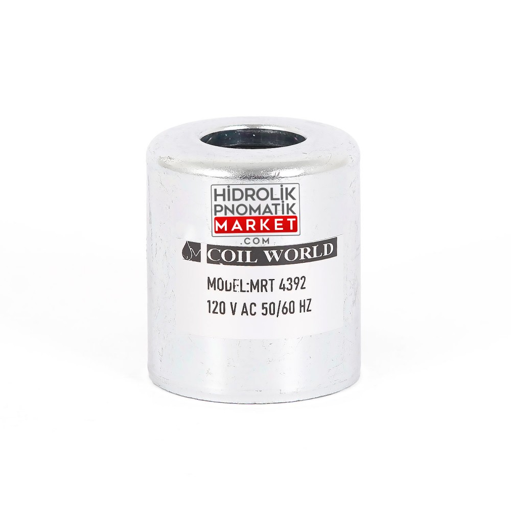 Coil World MRT 4392 120V AC Hidrolik Valf Bobini İç Çap 22mm -26 mmx Boy 52mm - DIN 43650