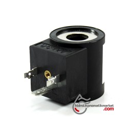 MRT 4104 24V DC Hidrolik Valf Bobini İç Çap 13mm x Boy 37,5mm - DIN 43650 MRT 4104 24V DC Hidrolik Valf Bobini İç Çap 13mm x Boy 37,5mm - DIN 43650