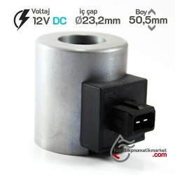 MRT 4372 12V DC Metal İş Makinesi Bobini İç Çap 23,2mm x Boy 50,5mm - AMP