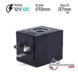 MRT 4402 12V DC Hidrolik Valf Bobini İç Çap 13mm x Boy 37mm - DIN 43650
