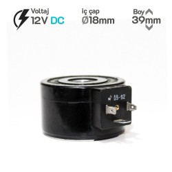 MRT 4461 12V DC Hidrolik Valf Bobini İç Çap 18mm x Boy 39mm - DIN 43650 NG10 MRT 4461 12V DC Hidrolik Valf Bobini İç Çap 18mm x Boy 39mm - DIN 43650 NG10