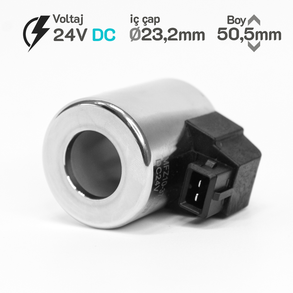 MRT 4372 24V DC Metal İş Makinesi Bobini İç Çap 23,2mm x Boy 50,5mm - AMP İÇE DİK 
