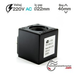 MRT 4378 220V AC Hidrolik Bobin İç Çap 22mm x Boy 46mm - DIN 43650