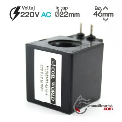 MRT 4378P 220V AC Hidrolik Bobini İç Çap 22mm x Boy 46mm - PİMLİ