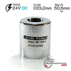 MRT 2020-1 24V DC Hidrolik Valf Bobini İç Çap 23,2mm x Boy 50,5mm - DIN 43650