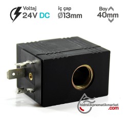 MRT 4139 24V DC Hidrolik Valf Bobini İç Çap 13mm x Boy 40mm - DIN 43650 MRT 4139 24V DC Hidrolik Valf Bobini İç Çap 13mm x Boy 40mm - DIN 43650