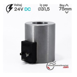 MRT 4379-1 24V DC Hidrolik Bobin İç Çap 31,5mm x Boy 75mm - DIN 43650 WANERF MRT 4379-1 24V DC Hidrolik Bobin İç Çap 31,5mm x Boy 75mm - DIN 43650 WANERF