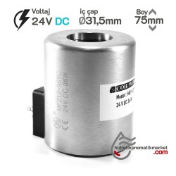 MRT 4379 24V DC Hidrolik Bobin İç Çap 31,5mm x Boy 75mm - DIN 43650 MRT 4379 24V DC Hidrolik Bobin İç Çap 31,5mm x Boy 75mm - DIN 43650