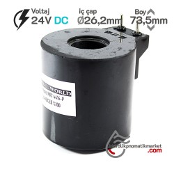 MRT 4416 24V DC Hidrolik Valf Bobini İç Çap 26,2mm x Boy 73,5mm - Pimli MRT 4416 24V DC Hidrolik Valf Bobini İç Çap 26,2mm x Boy 73,5mm - Pimli