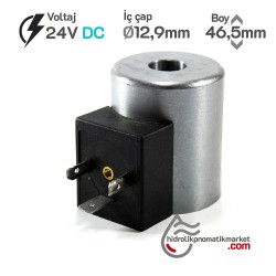 MRT 4435 24V DC Hidrolik Valf Bobini İç Çap 12,9mm x Boy 46,5mm - Soketli 300AA00082A - MRT 4435 24V DC Hidrolik Valf Bobini İç Çap 12,9mm x Boy 46,5mm - Soketli 300AA00082A -