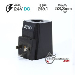 MRT 4444  24V DC Hidrolik Valf Bobini İç Çap 16,1mm x Boy 53,3mm - DIN 43650 crox bobin valf caproni