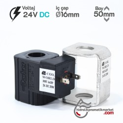 MRT 4459 24V DC Soğutuculu Hidrolik Solenoid Bobin İç Çap 16mm x Boy 50mm - DIN 43650 28W MRT 4459 24V DC Soğutuculu Hidrolik Solenoid Bobin İç Çap 16mm x Boy 50mm - DIN 43650 28W