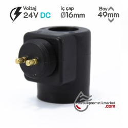 MRT 4465 P 24V dC Hidrolik Bobini İç Çap 16mm x Boy 49mm - Pimli dingil kaldırma bobini valf koç MRT 4465 P 24V dC Hidrolik Bobini İç Çap 16mm x Boy 49mm - Pimli dingil kaldırma bobini valf koç