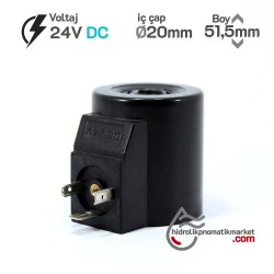 MRT 4467 24V DC Hidrolik Valf Bobini İç Çap 20mm x Boy 51,5mm - DIN 43650 crox bobin valf caproni MRT 4467 24V DC Hidrolik Valf Bobini İç Çap 20mm x Boy 51,5mm - DIN 43650 crox bobin valf caproni