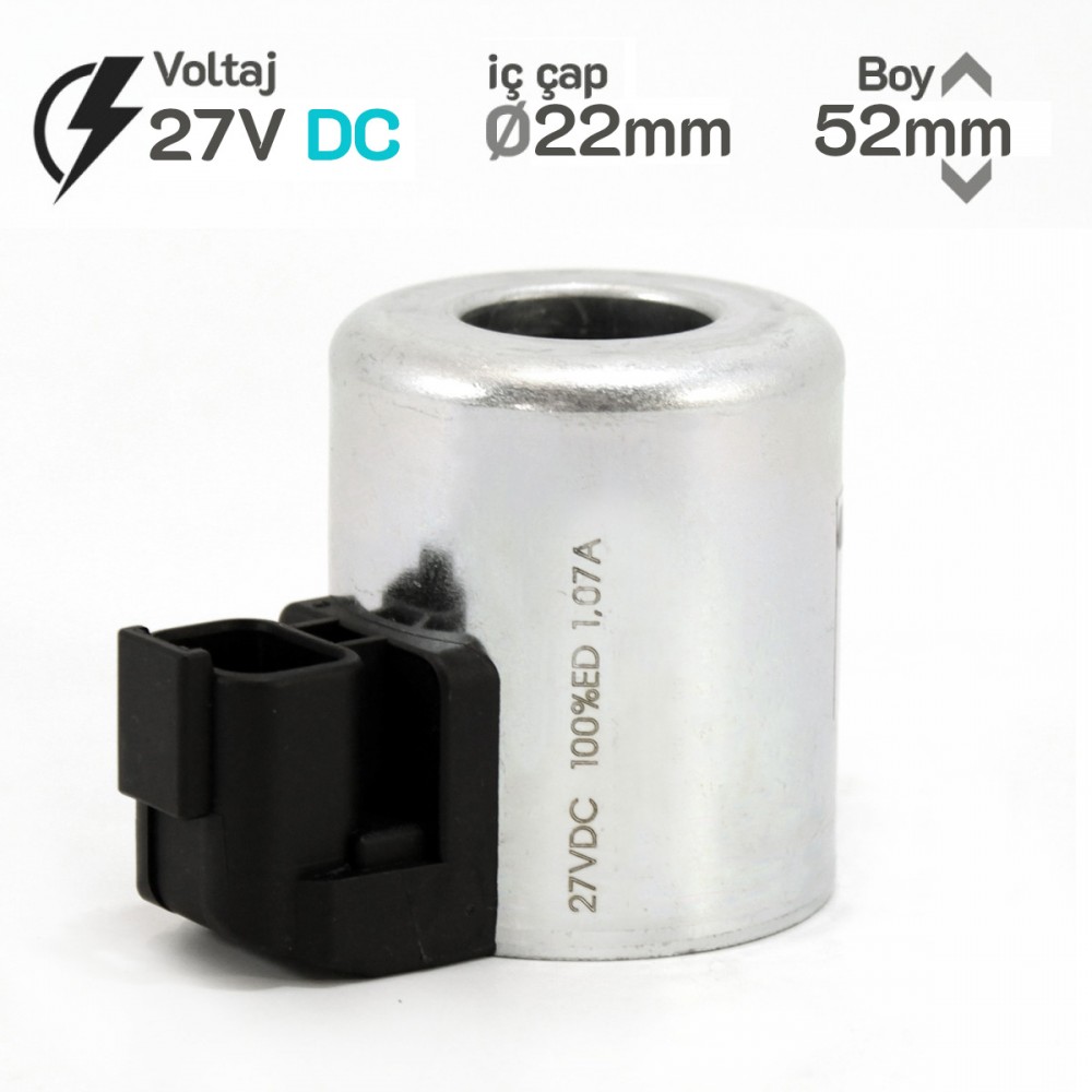 Coil World MRT 4392 24V DC Hidrolik Valf Bobini İç Çap 22mm-26 mm x Boy 52mm - DEUTSCH 19695900 Coil World MRT 4392 24V DC Hidrolik Valf Bobini İç Çap 22mm-26 mm x Boy 52mm - DEUTSCH 19695900