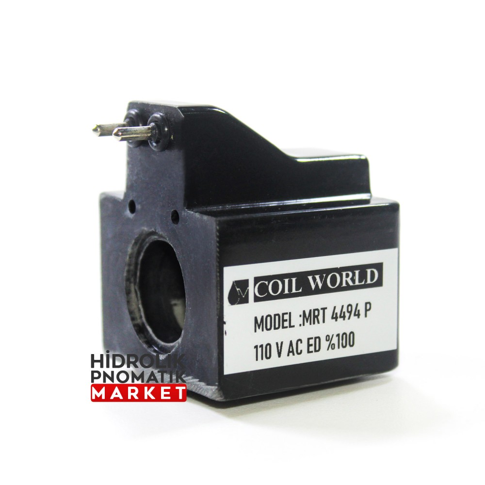 MRT 4494 P 110V AC Hidrolik Valf Bobini İç Çap 20,1mm x Boy 47mm - Pimli