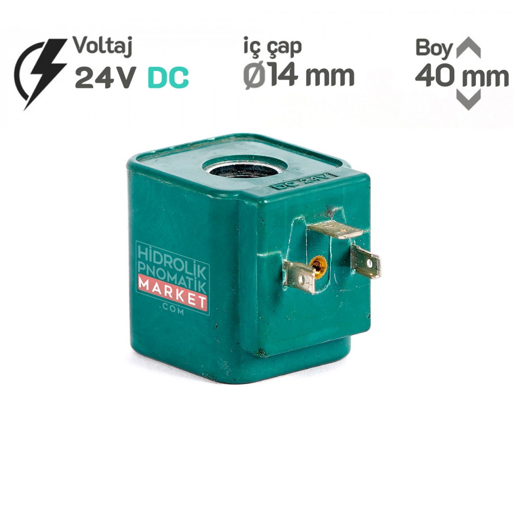 MRT 4495 24V DC Hidrolik Valf Bobini İç Çap 14mm x Boy 40mm - DIN 43650