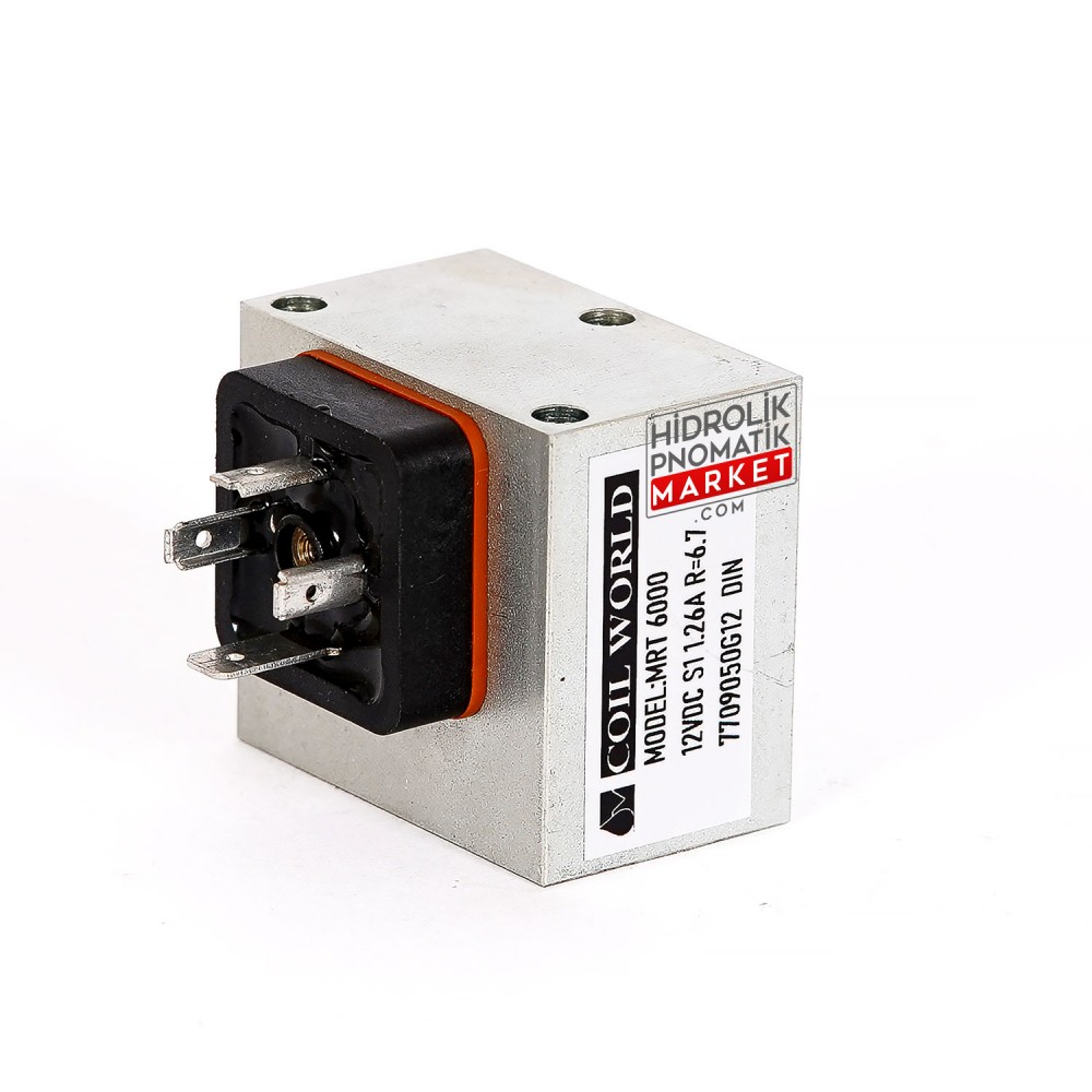 MRT 6000 1,26A Oransal Hidrolik Valf Bobini 7709050G12 12VDC S1 DIN43650 Hawe