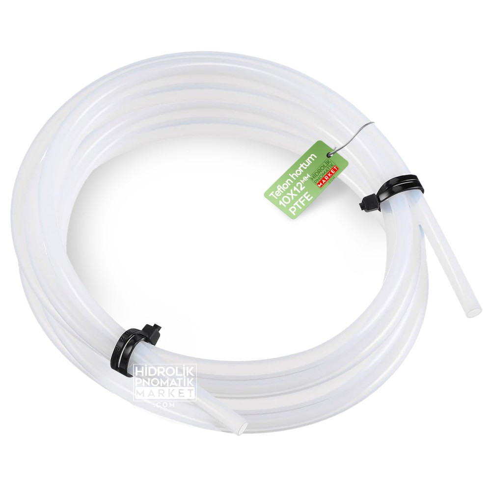 Teflon Hortum 1 Metre 12X10 mm Ultra Dayanıklı PTFE Hortum