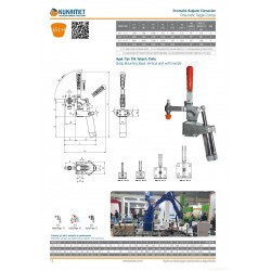 Kukamet 651H Dikey Dik Tabanlı Pistonlu Pnömatik Hızlı Bağlantı Elemanı Toggle Clamp Kukamet 651H Dikey Dik Tabanlı Pistonlu Pnömatik Hızlı Bağlantı Elemanı Toggle Clamp