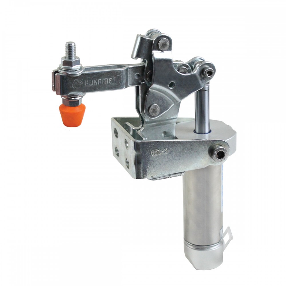 Kukamet 651 Dikey Dik Tabanlı Pistonlu Pnömatik Hızlı Bağlantı Elemanı Toggle Clamp Kukamet 651 Dikey Dik Tabanlı Pistonlu Pnömatik Hızlı Bağlantı Elemanı Toggle Clamp
