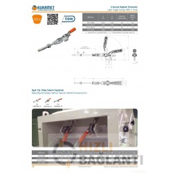 Kukamet 333-4-L-M10  Kilitli Dikey Tabanlı U Kancalı Gerdirme Mandalı Hızlı Bağlantı Elemanı Seri 333-4L..M10,