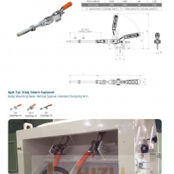 Kukamet 333-4-L-M10  Kilitli Dikey Tabanlı U Kancalı Gerdirme Mandalı Hızlı Bağlantı Elemanı Seri 333-4L..M10,