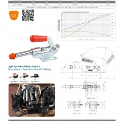 Kukamet 521-3-Q12 Yatay Tabanlı Kaynaklı İtme Çekme Toggle Clamp
